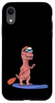 Coque pour iPhone XR Sup Stand Up Paddle Board Dinosaure Drôle Planche à Pagaie