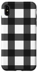 iPhone XS Max Black White Checkered Plaid Flannel Gingham Pattern Checker Case