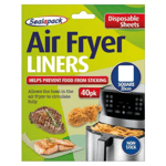 AIR FRYER LINERS 40PK NON STICK ROUND 20CM Single Use SHEETS SEALAPACK 40 SHEETS