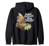 Dubai Chocolate Is My Love Language Funny Viral Chocolate Zip Hoodie