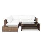 Loungegrupp Comfort Garden Bahamas 4-sits med Avslut och Bord med Hylla Utomhus