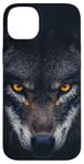 iPhone 14 Plus Wolf Lovers Black Wolf Wild Animal Lovers Wolf Illustration Case