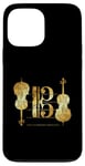 Coque pour iPhone 13 Pro Max Violoncello Clef de Ténor (Jaune Ancien) Cello