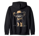 Black Cat in Cowboy Boots Zip Hoodie