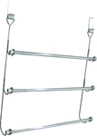 SABICHI Chrome Plated 3 Tier Towel Rail Over The Door Hanging Rack