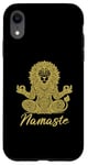 Coque pour iPhone XR Namaste Lion avec mandala amusant pour le yoga et la méditation