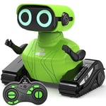 GILOBABY Robot Telecommandé Enfant, Jouet Robot Enfant avec Télécommande 2,4 GHz, Yeux LED, Mouvements de Danse, Tête et Bras Flexibles, Cadeau Anniversaire pour Garçons Filles Plus de 3 Ans (Vert)