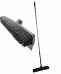 Heavy Duty Black Rubber Broom Pet Hair Brush with Solid 1.2m Handle NEW UK 