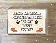 Dog Fridge Magnet Gift - Leave Me Alone I'm Only Talking To My * Today