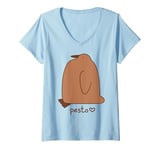 Womens Pesto The Penguin Pesto Cute Big Fat Penguin V-Neck T-Shirt