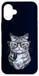 Coque pour iPhone 16 Plus Chat ringard tenant une souris d'ordinateur mignon chaton geek