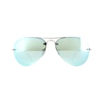 Ray-Ban Womens Sunglasses 3449 904330 Silver Dark Green Mirror Metal - One Size