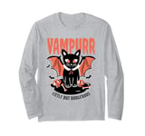 Vampurr Little But Dangerous Cat Cute Vampire Design Long Sleeve T-Shirt