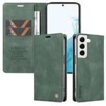 Étui Samsung Galaxy S21 5G Enveloppe de protection antichoc magnétique invisible fermée Vert