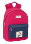 Safta Benetton Cherry Sac à dos pour ordinateur portable 14,1", idéal pour les jeunes de différents âges, confortable et polyvalent, qualité et résistance, 31 x 16 x 41 cm, Cerise/bleu marine, M,