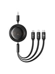 Baseus 3-in-1 Free2Draw USB to M+L+C 100W cable 1.1 m (black)