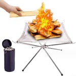 Petit brasero pliable, portable et léger avec sac de rangement, adapté pour les fêtes en plein air, les barbecues et[S500]