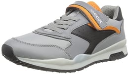 Geox Boy's J Pavel A Sneaker, Grey Orange, 11.5