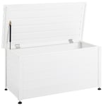 Coffre d'Extérieur de Rangement en Aluminium 123 x 60 cm Meuble de Jardin Blanc