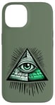 Coque pour iPhone 14 argent tous les yeux voyants ironie illuminati foi