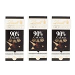 Lindt Excellence Bar Dark Chocolate 90% 100 Gr. - offer 3 pieces