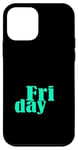 Coque pour iPhone 12 mini Bleu sarcelle Aqua Friday Days Of The Week Graphic Aqua