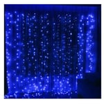 Twinkle Star 300 Led Fönster Gardin Sträng Ljus Jul Bröllopsfest Hem blue