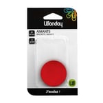 Wonday Aimant rond pour tableau magnétique - Diamètre 40 mm Rouge (blister 2 unités)