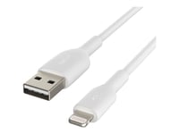 Belkin Boostcharge - Lightning-Kabel - Lightning Hane Till Usb Hane - 15 Cm - Vit