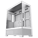 GameMax Vista White ATX Gaming Case with Tempered Glass Front and Side Panels V4.0 ARGB PWM 9 Port Fan Hub Inc.