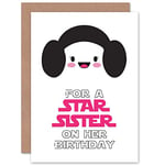 Wee Blue Coo Birthday Happy Sister Princess Leia Star Cartoon Gift Sealed Greeting Card Plus Envelope Blank inside Heureux Étoile Dessin animé Cadeau