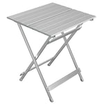 WOLTU Table de Camping en Aluminium Table d'appoint Pliante Table de Balcon Table de Pique-Nique Ultra-légère Portable et Pliable 50.5x47x59.5cm Argent CPT8138sb