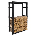 Etagère porte bois-Range-bûches - Porte buche -noir- Rangement à bois- rack pour bois de chauffage -150x80x25CM - Hengda