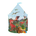 relaxdays Tente Enfants, Dinosaures, Petite cabane de Jeu, pour intérieur et extérieur, HxD 136 x 98 cm, Multicolore, 10035296