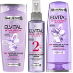 L'Oréal Paris Elvital Trio Leave-in Spray 150ml, Shampoo 400ml & Conditioner 300ml