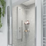 Colonne de douche mécanique hydromassante, gris, GoodHome Tanvia