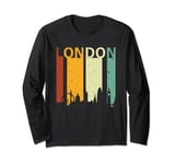 Retro Sunset Stripes London England UK Vintage London Long Sleeve T-Shirt