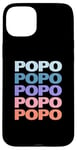 Coque pour iPhone 15 Plus Funny Modern Repeated Text Design Popo Grandpa Granddad