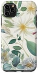 Coque pour iPhone 11 Pro Max Eucalyptus green blossom watercolor floral branches leaves