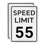 2-Pack Speed Limit 55 MPH Sign 16" x 12" Aluminum Weather Resistant Traffic Sign