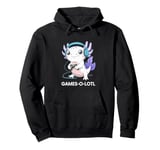 Axolotl Gamer Headphones Controller Games-O-Lotl Pullover Hoodie