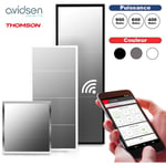 Avidsen - Radiateur Electrique Panneau rayonnant Miroir Chauffage Thermostat connecté et Wifi Couleur - Gris, Puissance - 400W