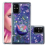 IMEIKONST Coque Compatible avec Samsung Galaxy A13 4G Étui, Sables Mouvants Liquides Brillants Mince Transparente Silicone Antichoc TPU Bumper Housse pour Samsung A13 4G. Bling Purple Dumbo XY1