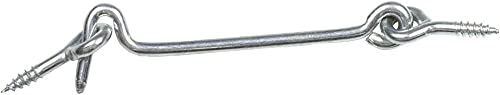 Amig - Poignée de volet retenue argentée Modèle 5 avec 2 gonds de finition zinguée pour volets · Diamètre Ø3,5 x 50 mm | Verrou de sécurité anti-chocs et anti-bris pour fenêtres