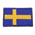 Svensk flagga med kardborre 6x4 cm