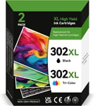 ATOPINK Cartouche Encre 302 XL Noir et Couleur Remplacement pour Cartouche HP 302, 302XL pour HP OfficeJet 3830 3831 3833 5230 5220 DeskJet 1110 3630 3632 3634 2130 3636 3639 Envy 4525 4527 4520 4524