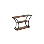 Konsolbord, hallbord, böjda ben, förlängd bordsskiva, för vardagsrum, hall, sovrum, vintage brun/svart LNT089B01