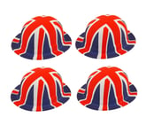 4 Union Jack Bowler Hats Kings Coronation Fancy Dress Street Party Fancy Dress