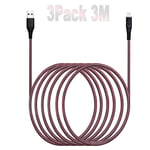Mfi Iphone Charger Cable 3Pack-1/2/3 M [Apple Mfi Certified],Usb Cable Nylon Iphone Charger Sync Cord For Iphone 11 Xs/Xr Max/8 Plus/7/6 Ipad