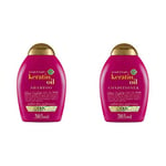 ORGANIX Ogx Shampooing Keratin Oil 385 ml & Après-Shampoing à l'Huile de Keratine pour Réparer Les Pointes Fourchues, 385 ml